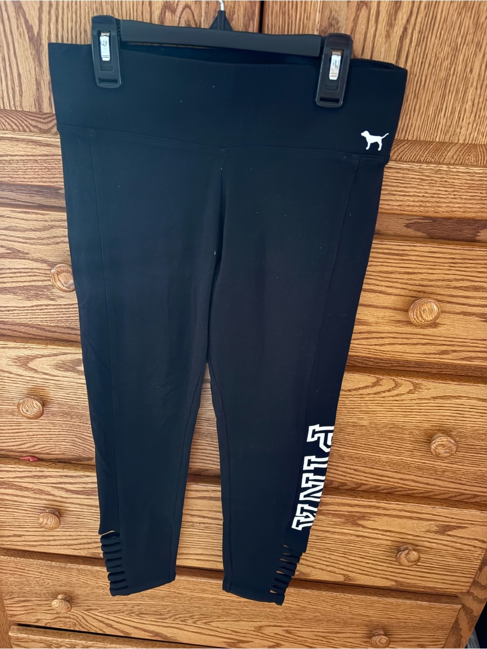 Victoria's Secret Black Kids Leggings with White Logo